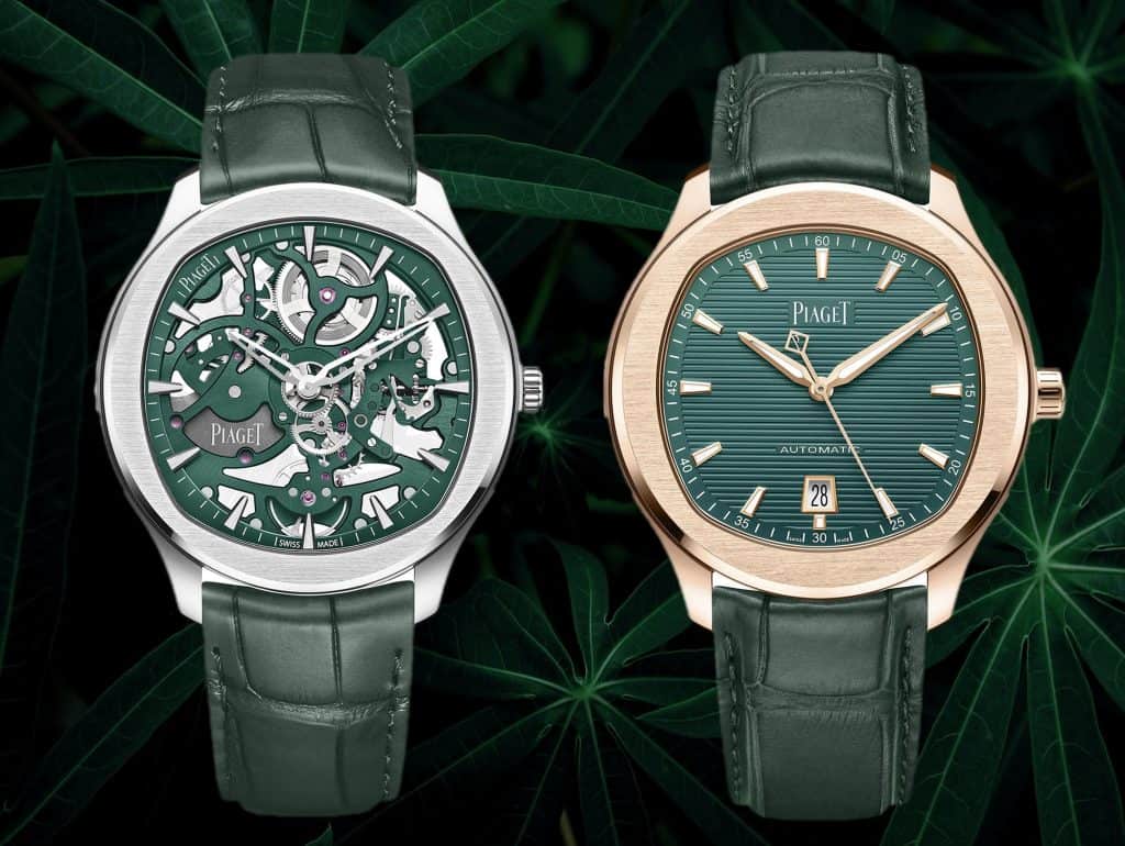 Piaget Polo Date Rosegold und grüne Piaget Polo Skeleton