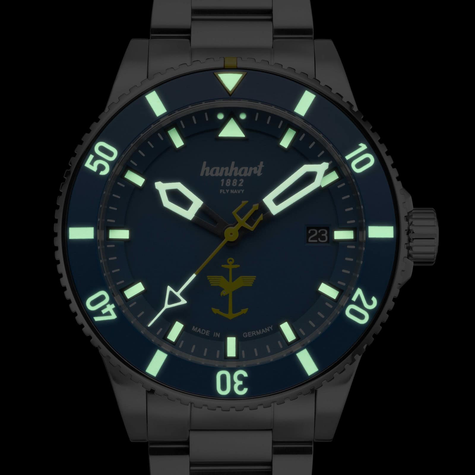 Super-LumiNova Leuchtkraft des Fly Navy Aerosphere Zifferblatts