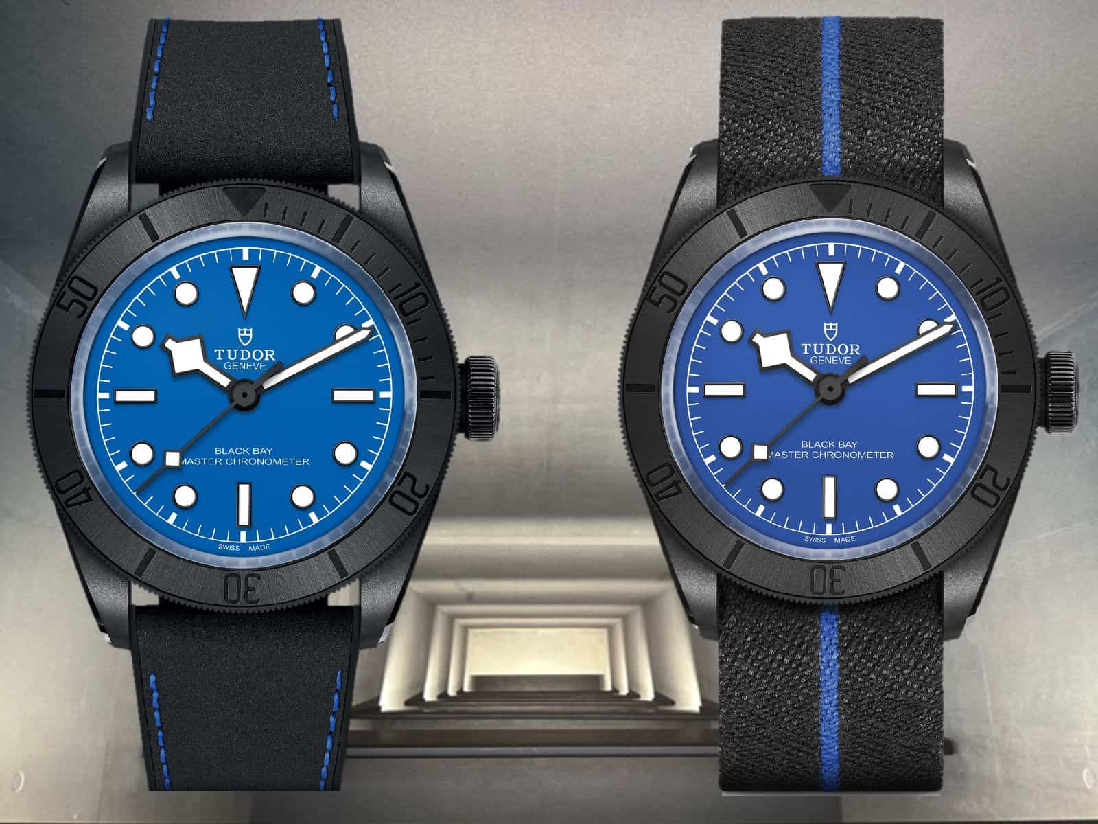 Tudor Black Bay Ceramic Blue zwei verschiedene Armbänder