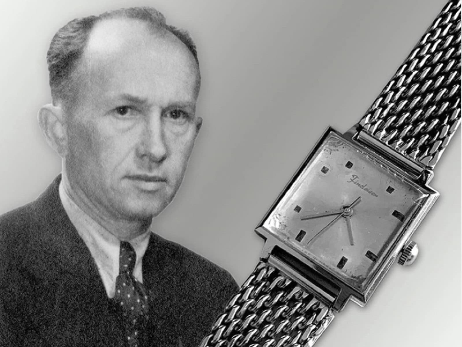 Max Findeisen mit Uhr