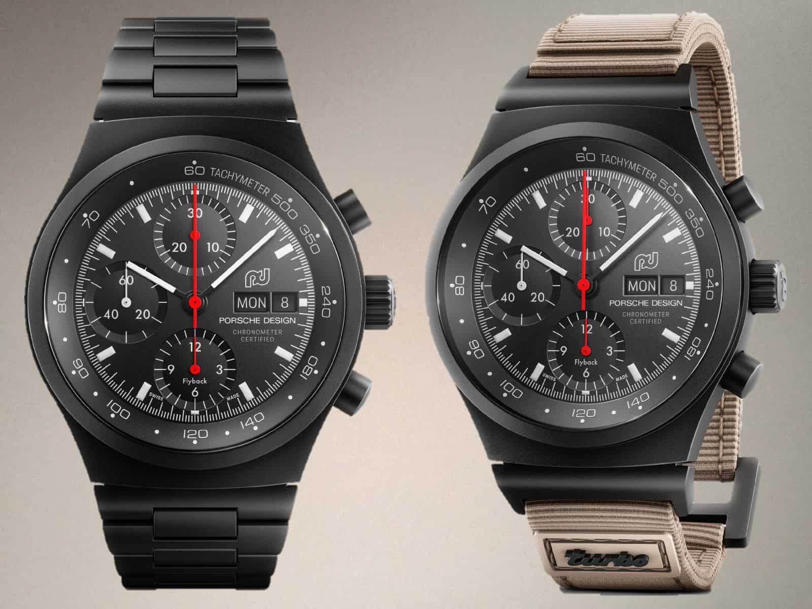 Porsche Design Chronograph 1 – 50 Jahre 911 Turbo Edition Glieder- und Textilband