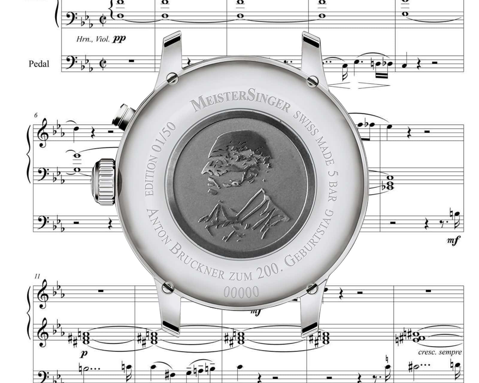 Geprägter Gehäuseboden der Edition Anton Bruckner