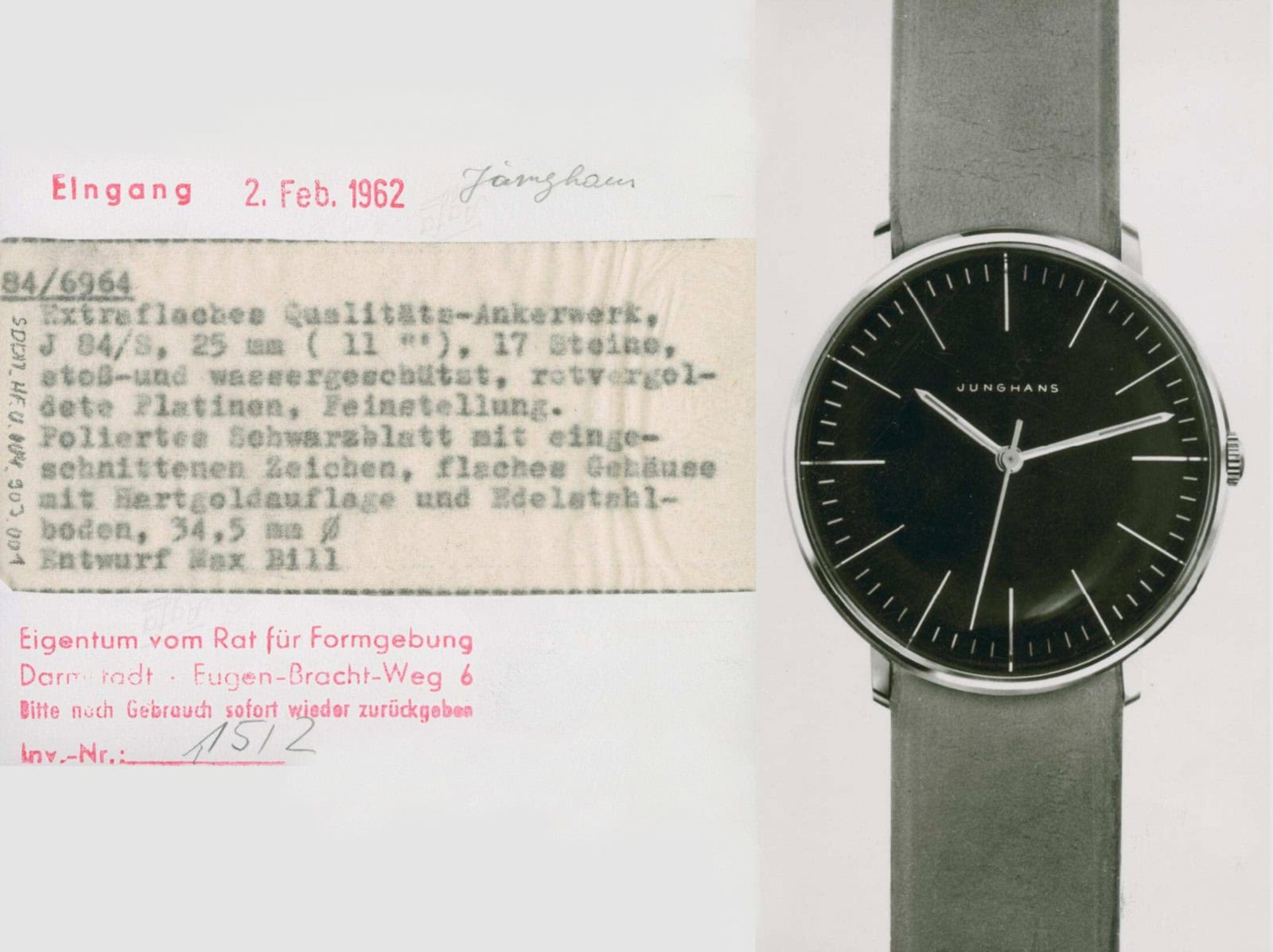 Junghans Max Bill, Referenz 84/6964 - 1962