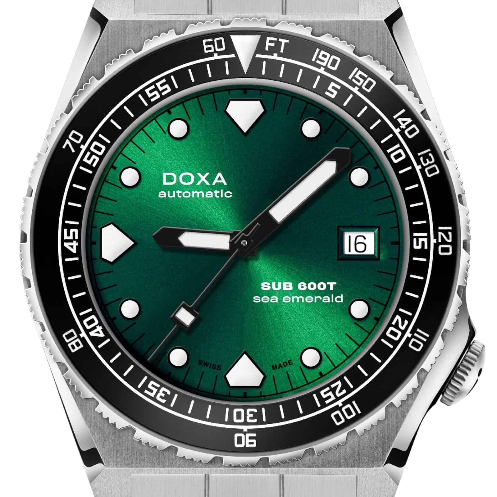 Doxa Sea Emerald Green Sonnschliff-Zifferblatt