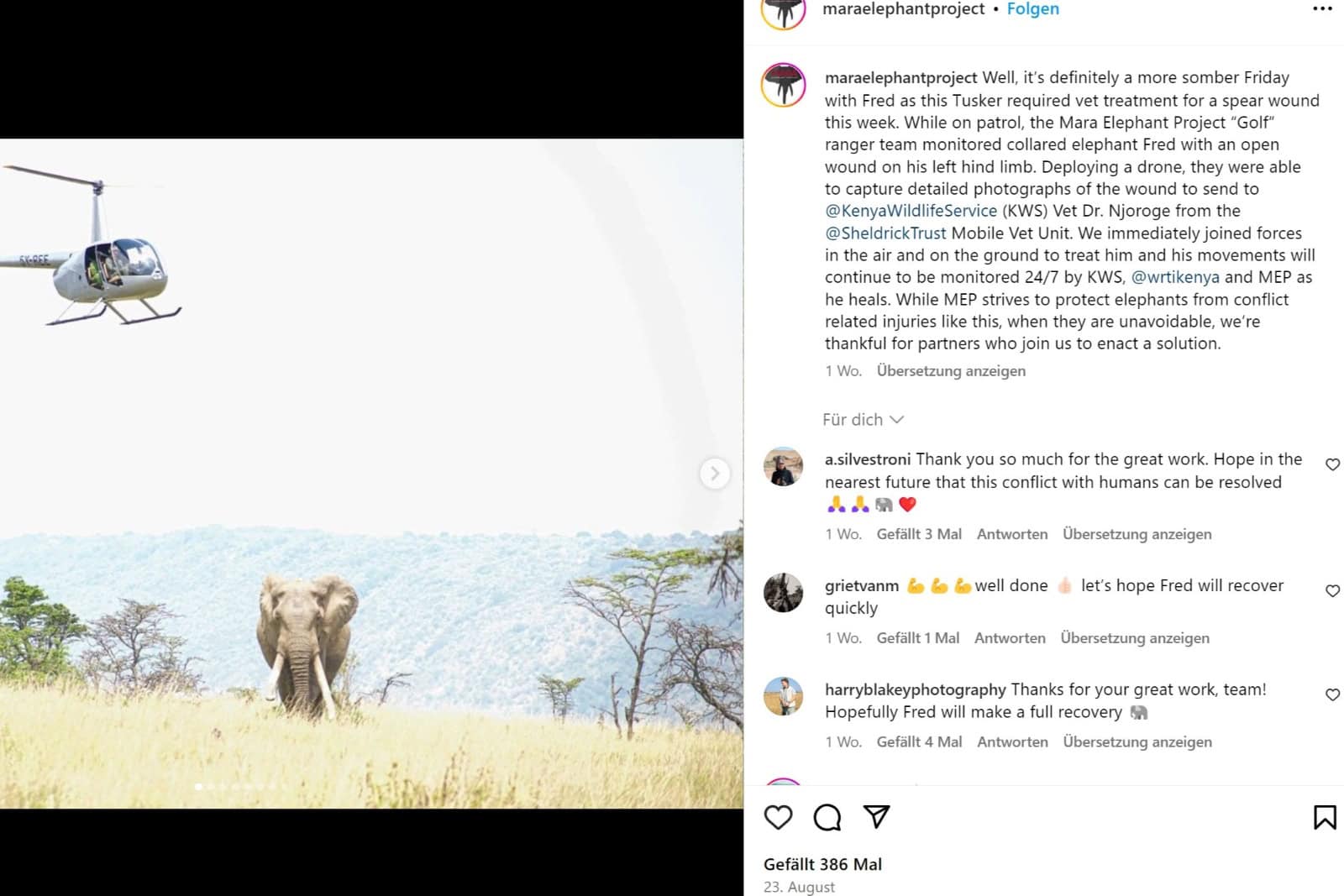 Tutima Mara Elephant Project auf Instagram